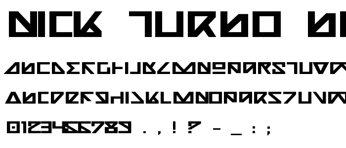 Nick Turbo Bold Expanded font